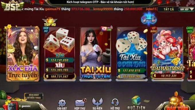 Các Trò Chơi Hấp Dẫn Tại B52club